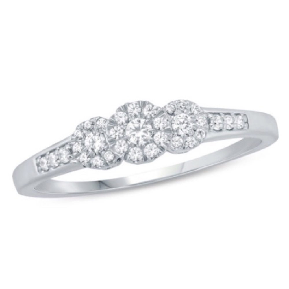 💎 Zales Diamond Three Stone Frame Ring 💎
